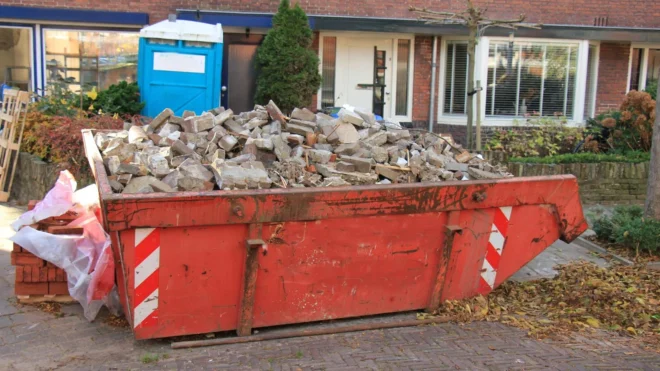 Clearing An Old Garden Outbuilding With An Ormskirk Skip